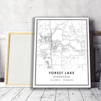 
              Forest Lake, Minnesota Modern Map Print 
            