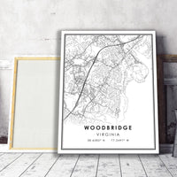 Woodbridge, Virginia Modern Map Print 