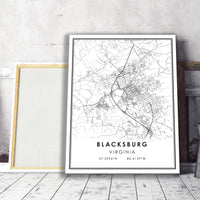 
              Blacksburg, Virginia Modern Map Print 
            