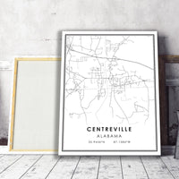 
              Centreville, Alabama Modern Map Print 
            