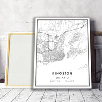 
              Kingston, Ontario Modern Style Map Print
            