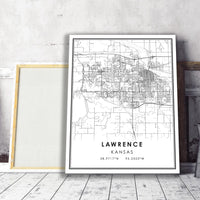 
              Lawrence, Kansas Modern Map Print
            
