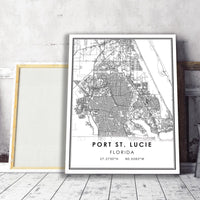 Port St. Lucie, Florida Modern Map Print 