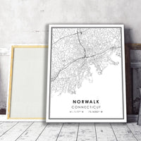 
              Norwalk, Connecticut Modern Map Print 
            