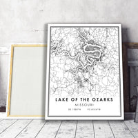Lake of the Ozarks, Missouri Modern Map Print 