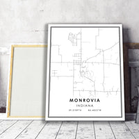 
              Monrovia, Indiana Modern Map Print 
            