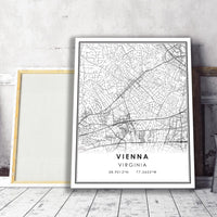 Vienna, Virginia Modern Map Print 