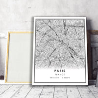
              Paris, France Modern Style Map Print 
            