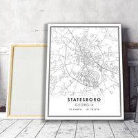 
              Statesboro, Georgia Modern Map Print 
            