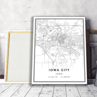 
              Iowa City, Iowa Modern Map Print 
            