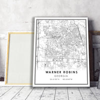 
              Warner Robins, Georgia Modern Map Print 
            