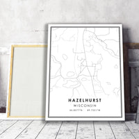 
              Hazelhurst, Wisconsin Modern Map Print 
            