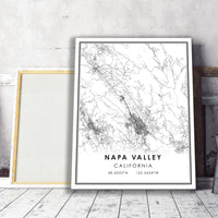 
              Napa Valley, California Modern Map Print
            