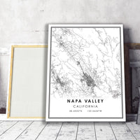 Napa Valley, California Modern Map Print