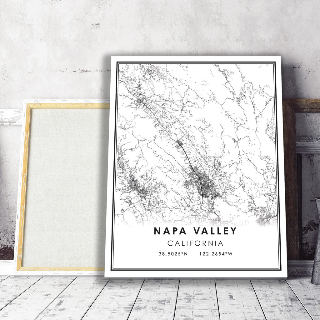 Napa Valley, California Modern Map Print