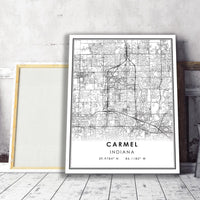 
              Carmel, Indiana Modern Map Print 
            