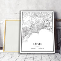 
              Naples, Italy Modern Style Map Print 
            