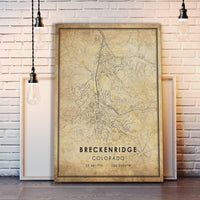 Breckenridge, Colorado Vintage Style Map Print 