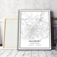 Salisbury, Maryland Modern Map Print