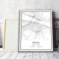 Utica, New York Modern Map Print 