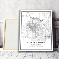 
              Stevens Point, Wisconsin Modern Map Print 
            
