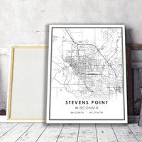 Stevens Point, Wisconsin Modern Map Print 