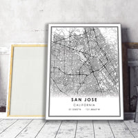 
              San Jose, California Modern Map Print 
            