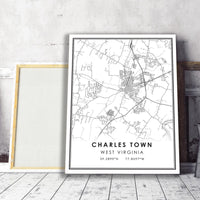 
              Charles Town, West Virginia Modern Map Print 
            