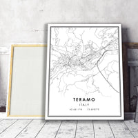 Teramo, Italy Modern Style Map Print 
