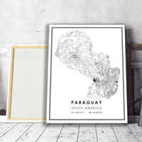
              Paraguay, South America Modern Style Map Print
            