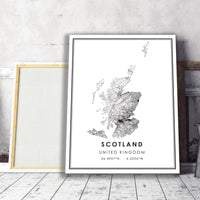 
              Scotland, United Kingdom Modern Style Map Print 
            