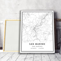 
              San Marino, San Marino Modern Style Map Print
            