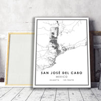 San Jose del Cabo, Mexico Modern Style Map Print 