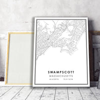 
              Swampscott, Massachusetts Modern Map Print
            