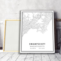 Swampscott, Massachusetts Modern Map Print