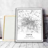 
              Sofia, Bulgaria Modern Style Map Print 
            