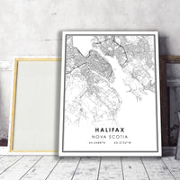 Halifax, Nova Scotia Modern Style Map Print