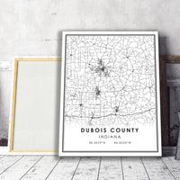 
              Dubois County, Indiana Modern Map Print 
            
