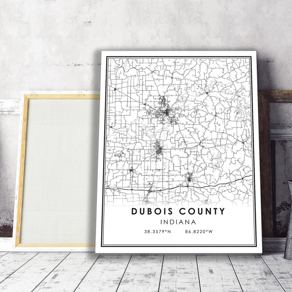 Dubois County, Indiana Modern Map Print 