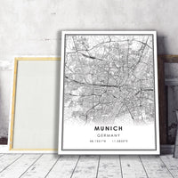 
              Munich, Germany Modern Style Map Print 
            