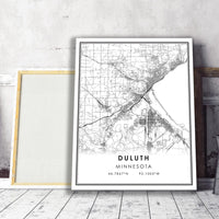 
              Duluth, Minnesota Modern Map Print 
            