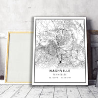 
              Nashville, Tennessee Modern Map Print
            