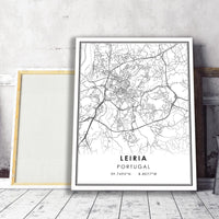 
              Leiria, Portugal Modern Style Map Print 
            