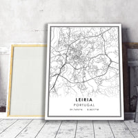 Leiria, Portugal Modern Style Map Print 