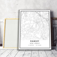 
              Ramsey, New Jersey Modern Map Print 
            