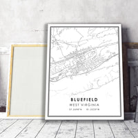 
              Bluefield, West Virginia Modern Map Print 
            