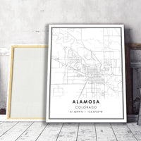 Alamosa Colorado  Modern Map Print