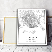 
              Kingston, Jamaica Modern Style Map Print 
            