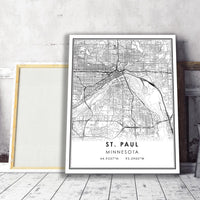 
              St Paul, Minnesota Modern Map Print 
            