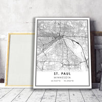 St Paul, Minnesota Modern Map Print 